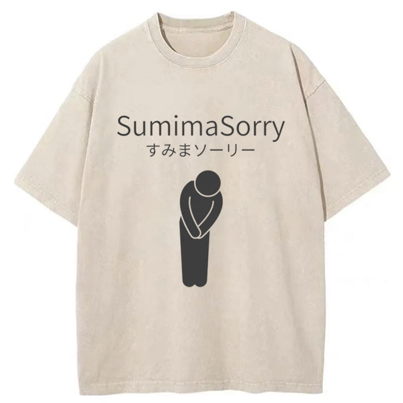Tokyo-Tiger SumimaSorry Japanese Washed T-Shirt Sale – tokyo-tiger