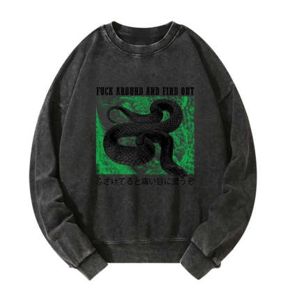 Tokyo-Tiger Cold And Heartless Snake Washed Sweatshirt