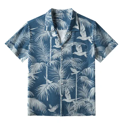 Tokyo-Tiger Palm Tree And Flying Birds Aloha Hawaiian Shirt