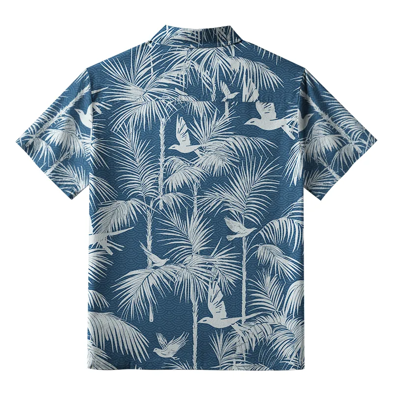 Tokyo-Tiger Palm Tree And Flying Birds Aloha Hawaiian Shirt