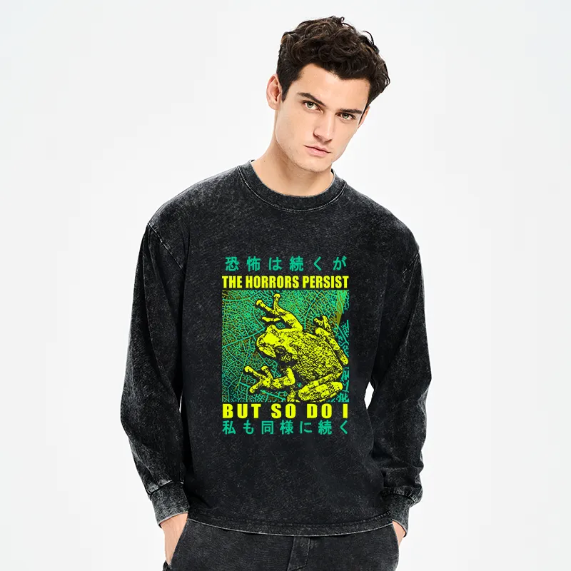 Tokyo-Tiger The Horrors Persist Forg Washed Long Sleeve T-Shirt