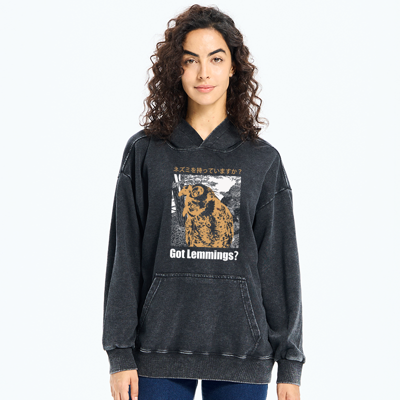 Tokyo-Tiger Do You Have Lemmings Japanese Washed Hoodie
