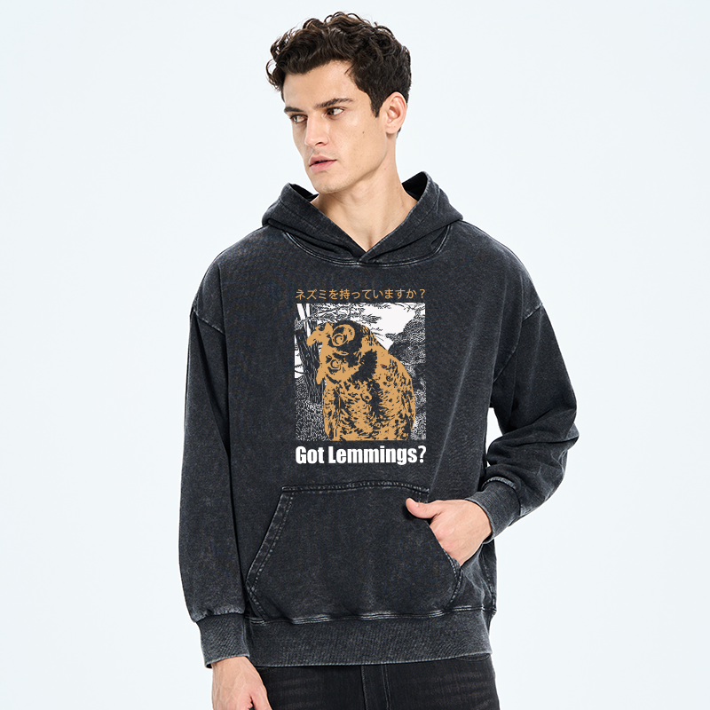 Tokyo-Tiger Do You Have Lemmings Japanese Washed Hoodie