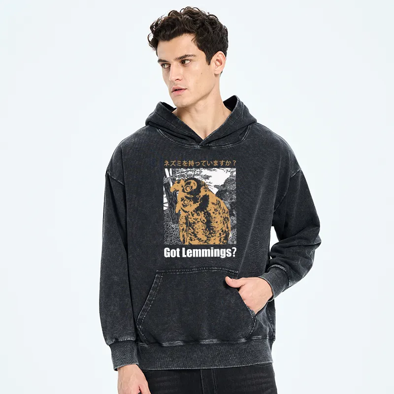 Tokyo-Tiger Do You Have Lemmings Japanese Washed Hoodie