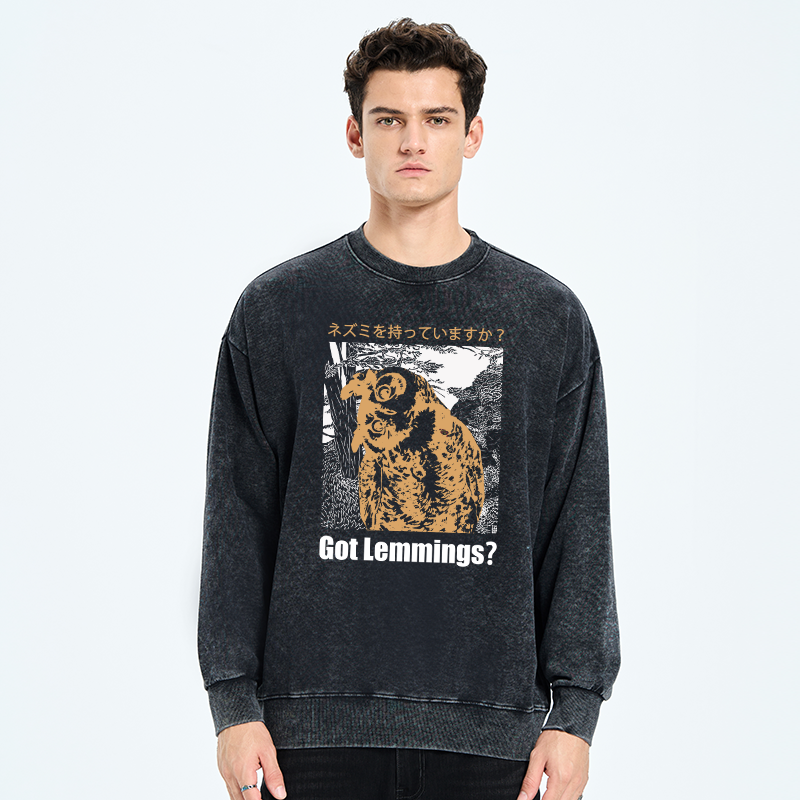 Tokyo-Tiger Do You Have Lemmings Japanese Washed Sweatshirt
