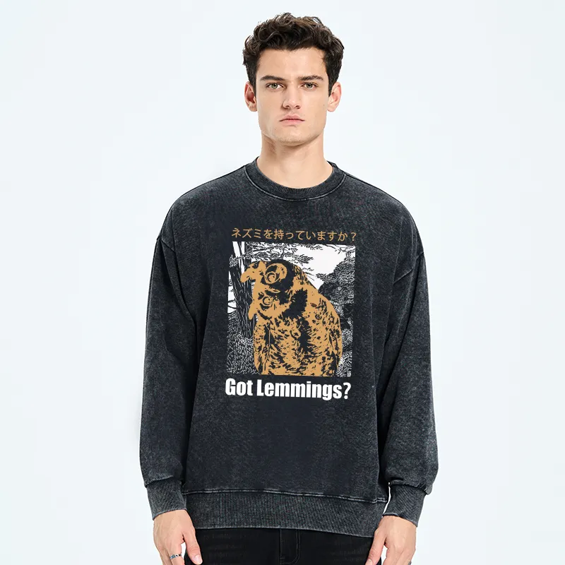 Tokyo-Tiger Do You Have Lemmings Japanese Washed Sweatshirt