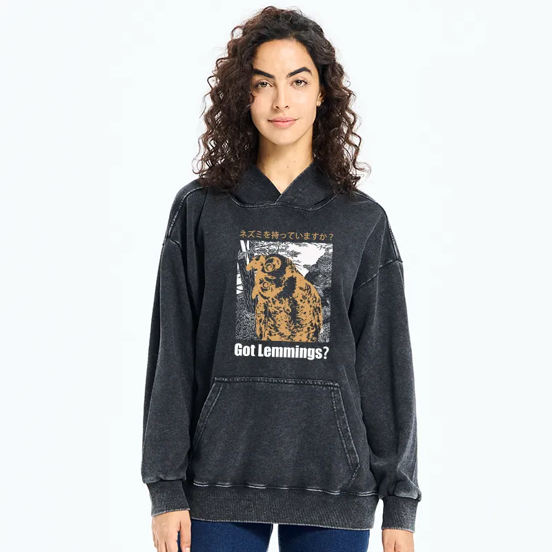Tokyo-Tiger Do You Have Lemmings Japanese Washed Hoodie