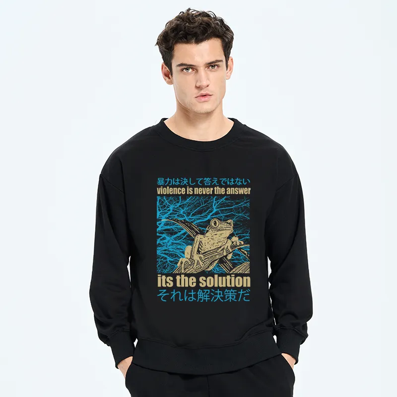 Tokyo-Tiger Violence Is Never The Answer Its The Solution Sweatshirt