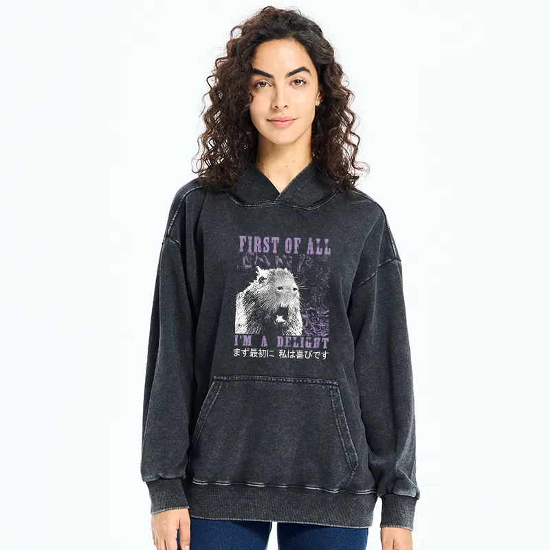 Tokyo-Tiger First Of All I'm A Delight Washed Hoodie