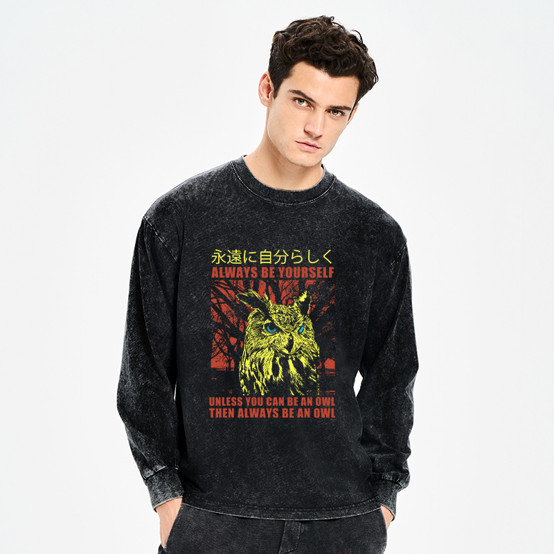 Tokyo-Tiger Always Be Yourself Japanese Washed Long Sleeve T-Shirt