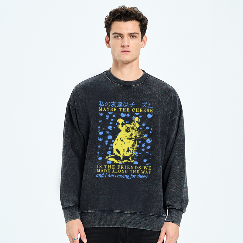 Tokyo-Tiger My Friend Is Cheese Washed Sweatshirt
