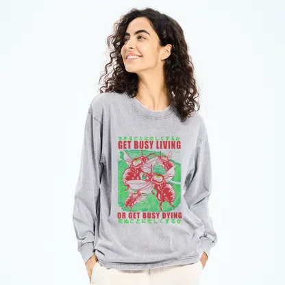 Tokyo-Tiger Busy Bee Japanese Washed Long Sleeve T-Shirt