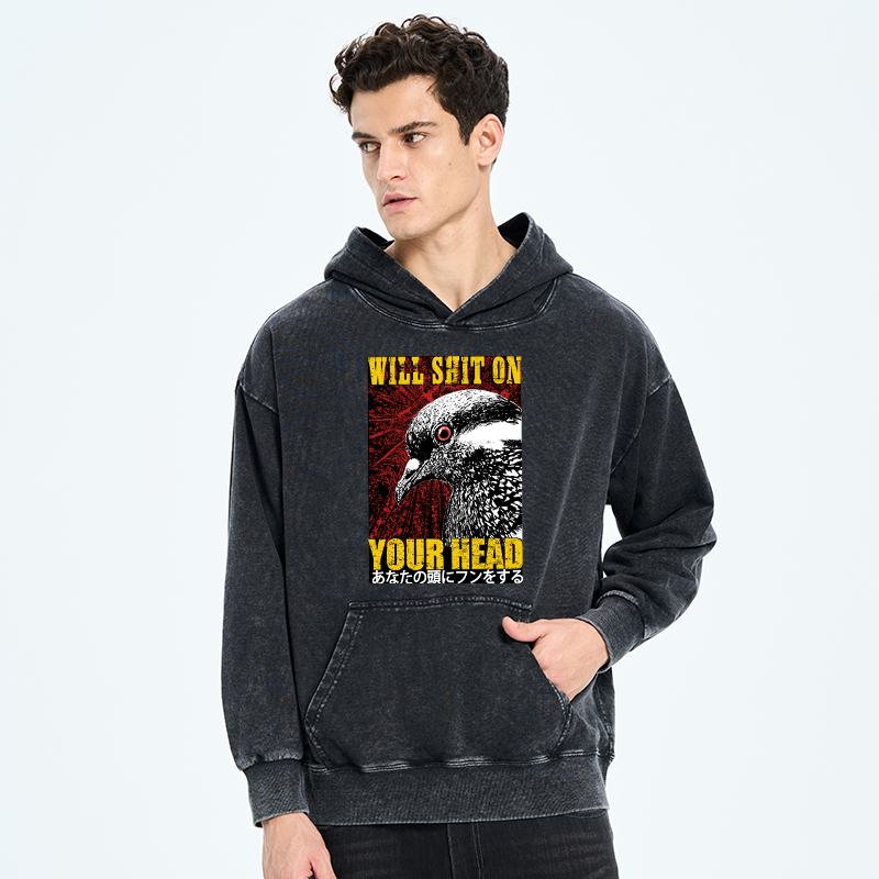 Tokyo-Tiger Pigeon Will Shit On Your Head Washed Hoodie