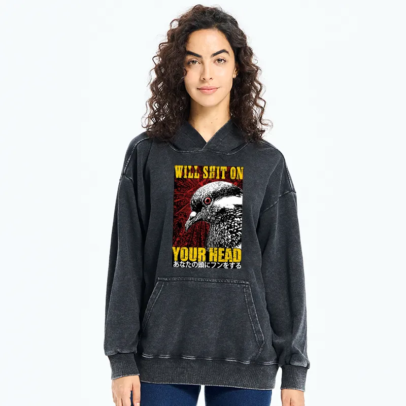 Tokyo-Tiger Pigeon Will Shit On Your Head Washed Hoodie