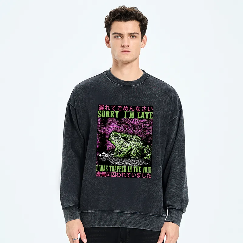 Tokyo-Tiger Frogs Trapped In The Void Washed Sweatshirt