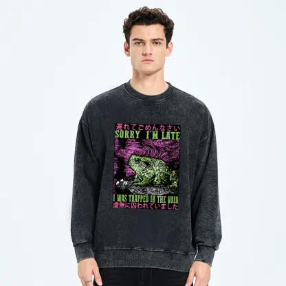 Tokyo-Tiger Frogs Trapped In The Void Washed Sweatshirt