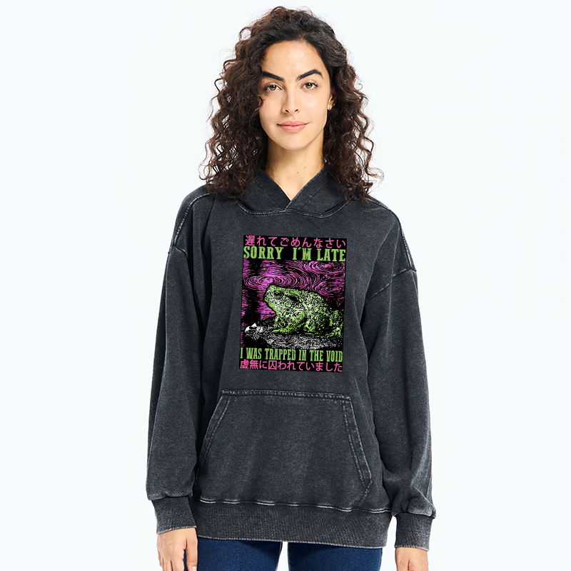 Tokyo-Tiger Frogs Trapped In The Void Washed Hoodie