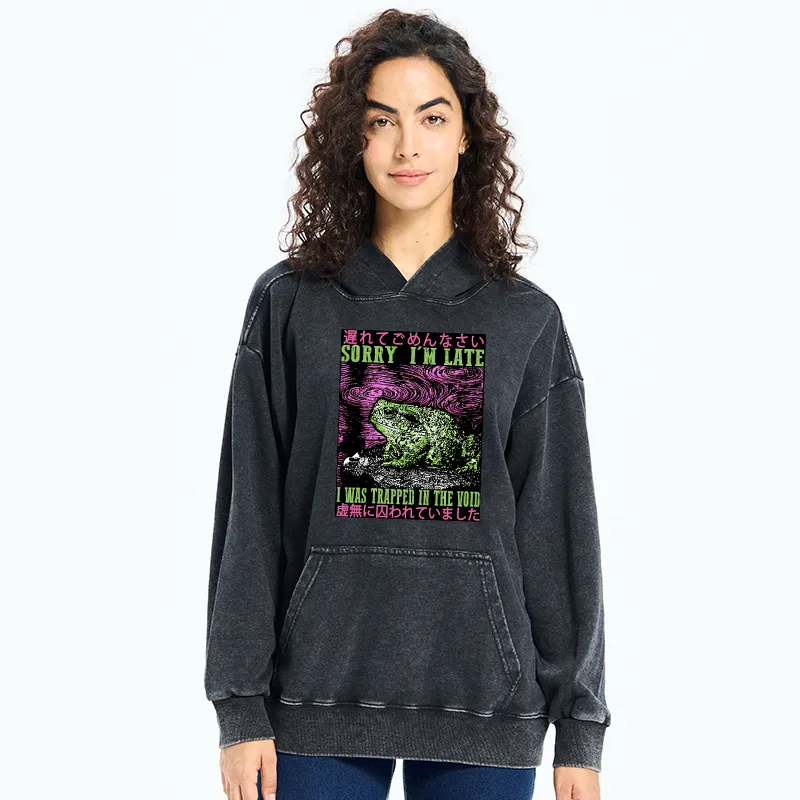 Tokyo-Tiger Frogs Trapped In The Void Washed Hoodie