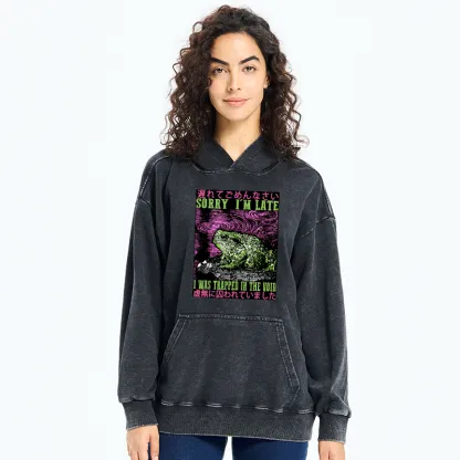 Tokyo-Tiger Frogs Trapped In The Void Washed Hoodie