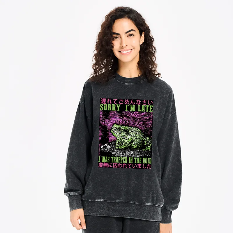 Tokyo-Tiger Frogs Trapped In The Void Washed Sweatshirt
