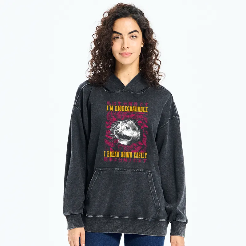 Tokyo-Tiger An Easily Breakable Opossum Washed Hoodie