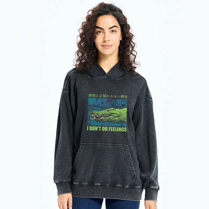 Tokyo-Tiger An Emotionless Crocodile Washed Hoodie