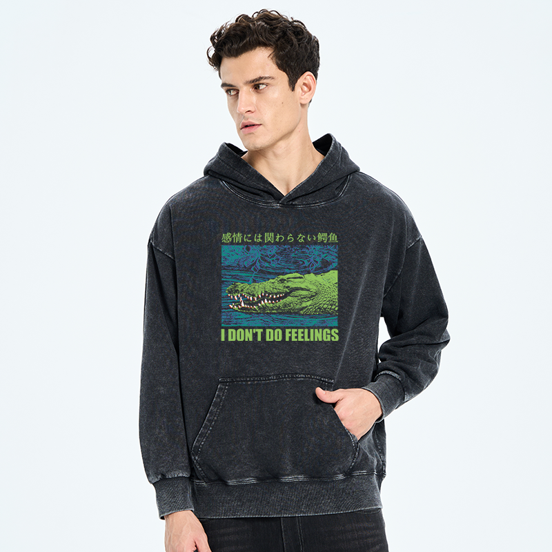 Tokyo-Tiger An Emotionless Crocodile Washed Hoodie