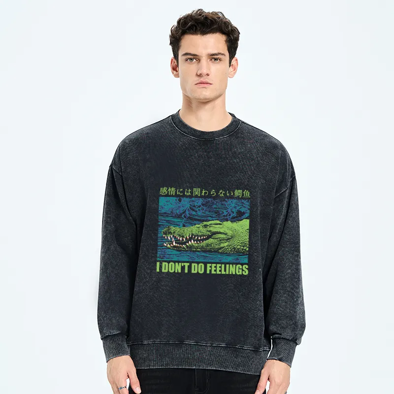 Tokyo-Tiger An Emotionless Crocodile Washed Sweatshirt
