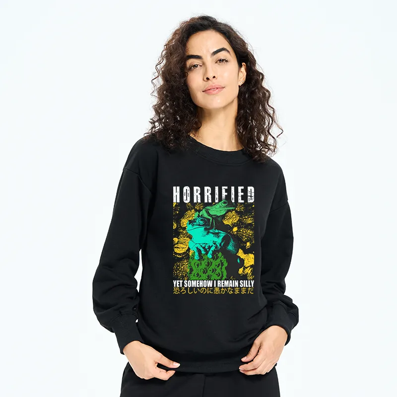 Tokyo-Tiger Horrified Two Frogs Funny Sweatshirt
