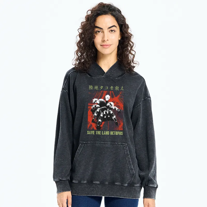 Tokyo-Tiger Real Scary Spiders Washed Hoodie
