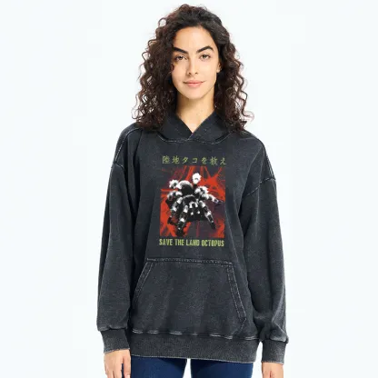 Tokyo-Tiger Real Scary Spiders Washed Hoodie