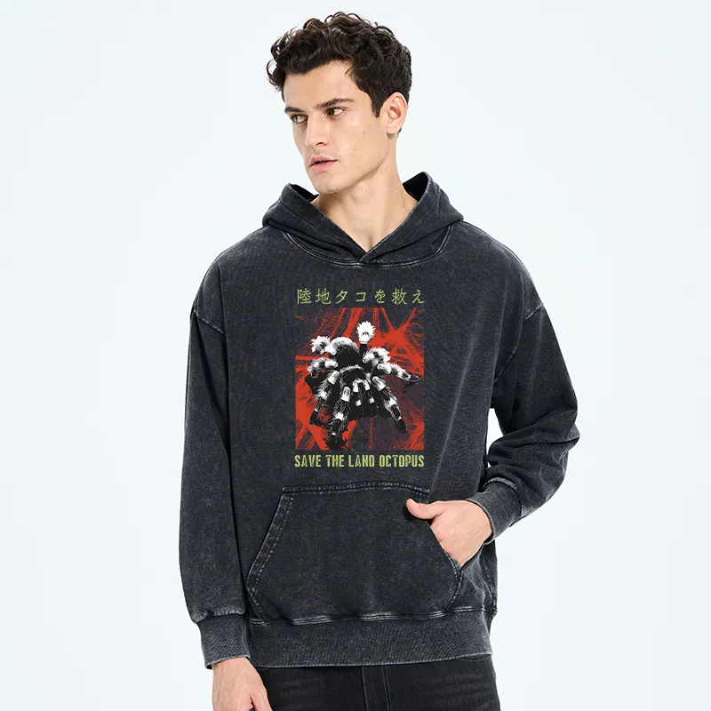 Tokyo-Tiger Real Scary Spiders Washed Hoodie
