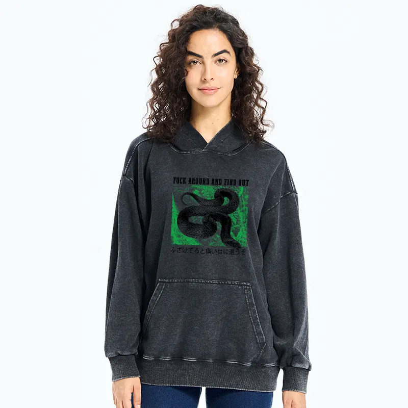 Tokyo-Tiger Cold And Heartless Snake Washed Hoodie