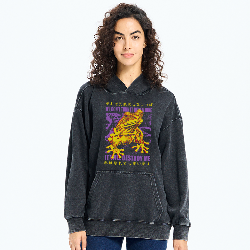 Tokyo-Tiger A Frog Prone To Emotional Breakdown Washed Hoodie