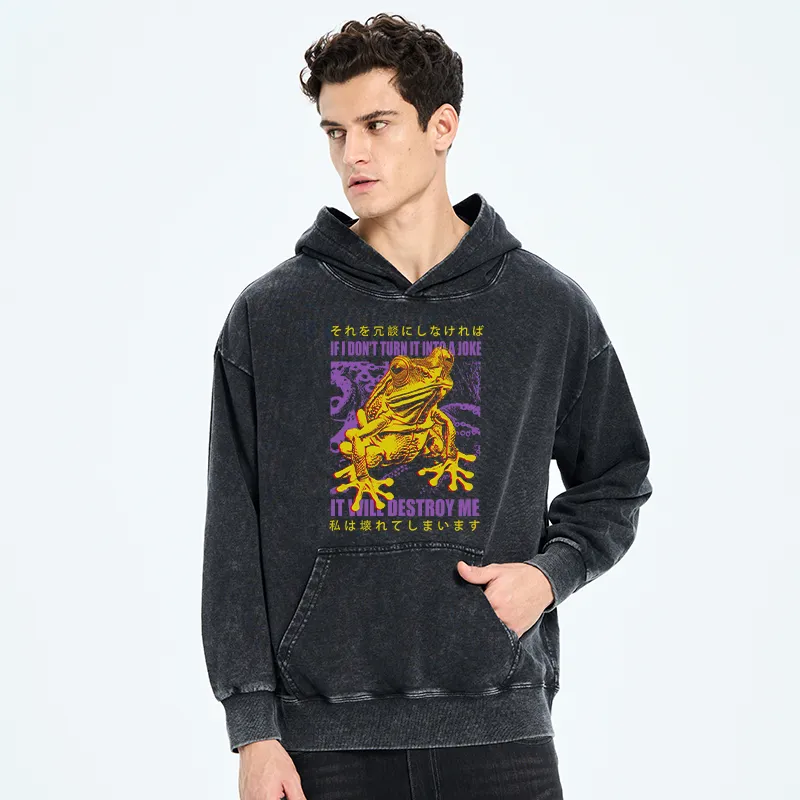 Tokyo-Tiger A Frog Prone To Emotional Breakdown Washed Hoodie