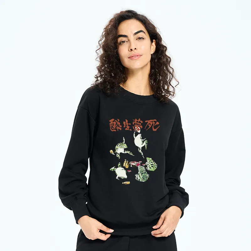 Tokyo-Tiger Japanese Frog Osake Kanji Sweatshirt
