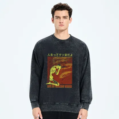 Tokyo-Tiger Skeleton Life is Fu Washed Sweatshirt