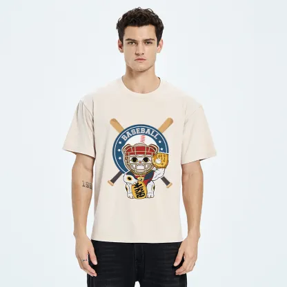 Tokyo-Tiger Janpaese Baseball Cat Washed T-Shirt