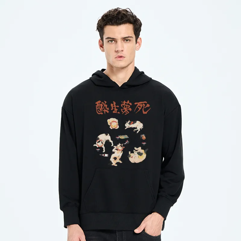 Tokyo-Tiger Drunken Cats Classic Hoodie