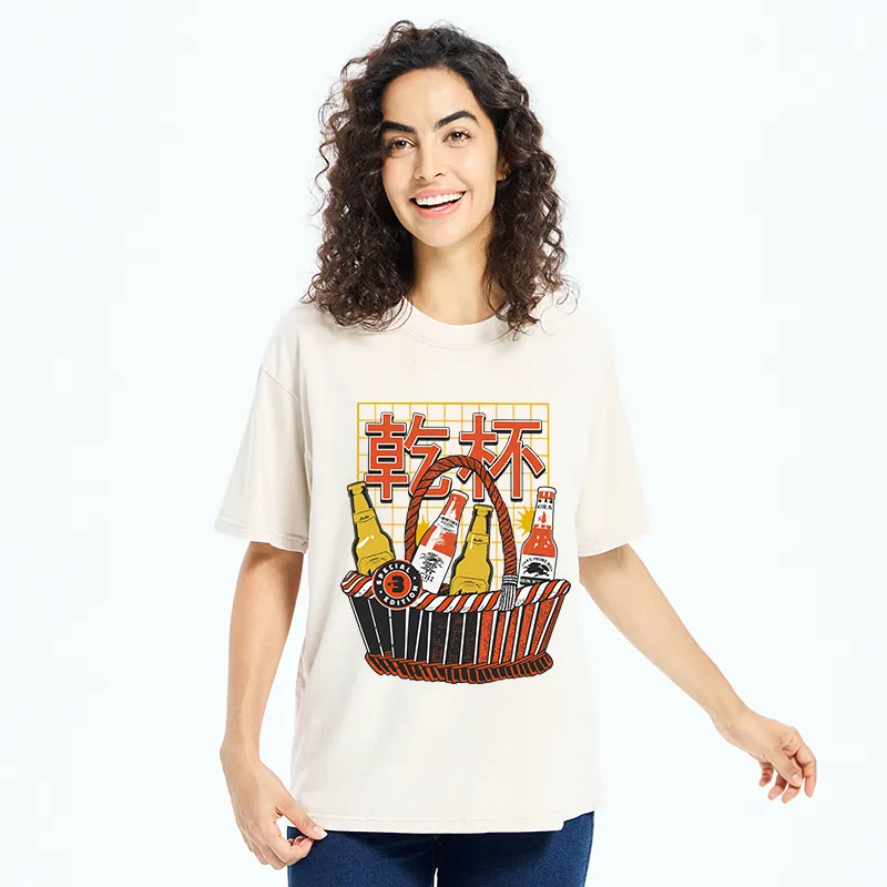 Tokyo-Tiger Have A Beer Together Washed T-Shirt