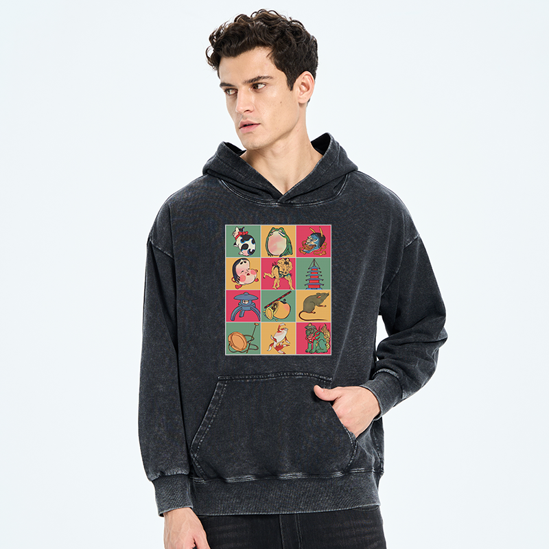 Tokyo-Tiger Japanese Characteristic Goods Washed Hoodie