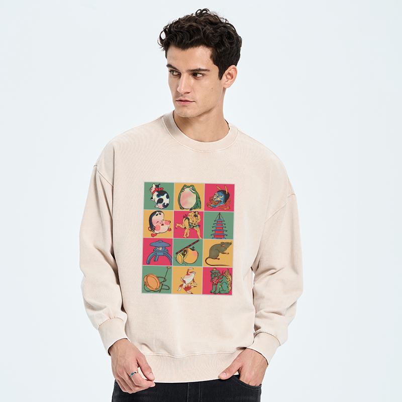 Tokyo-Tiger Japanese Characteristic Goods Washed Sweatshirt