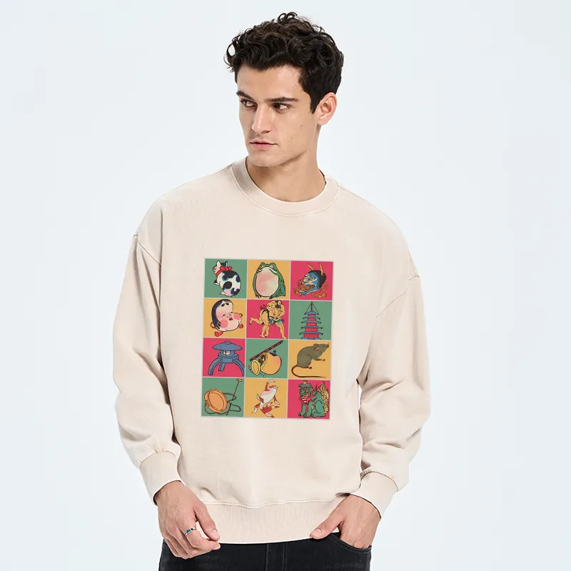 Tokyo-Tiger Japanese Characteristic Goods Washed Sweatshirt