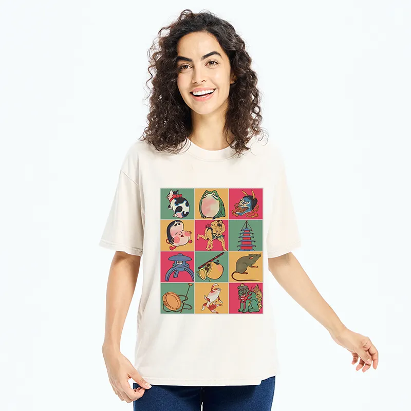 Tokyo-Tiger Japanese Characteristic Goods Washed T-Shirt