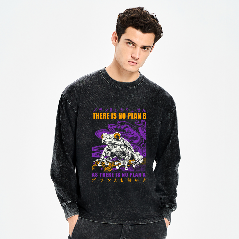 Tokyo-Tiger Thers Is No Plan B Frog Washed Long Sleeve T-Shirt