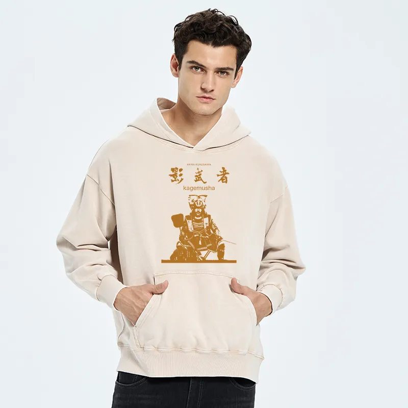 Tokyo-Tiger Japanese Shadow Samurai Washed Hoodie
