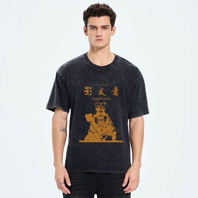 Tokyo-Tiger Japanese Shadow Samurai Washed T-Shirt