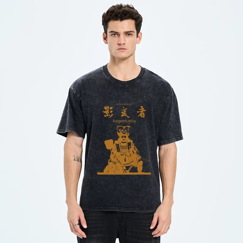 Tokyo-Tiger Japanese Shadow Samurai Washed T-Shirt