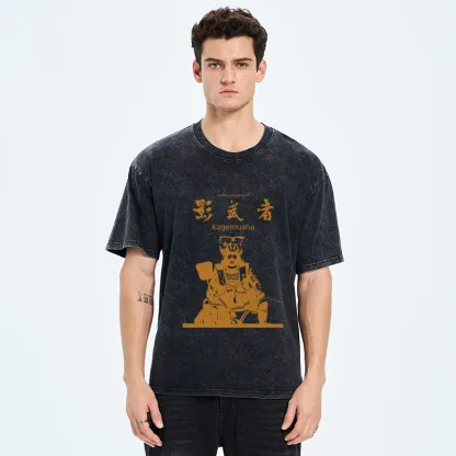 Tokyo-Tiger Japanese Shadow Samurai Washed T-Shirt