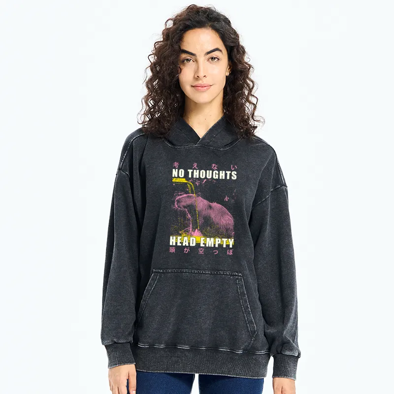 Tokyo-Tiger No Thoughts Head Empty Washed Hoodie